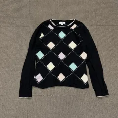 クレージュ アーガイル パータン ニット xs