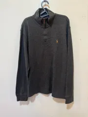 ポロ ラルフローレン チャコール色 ハーフジップアップ