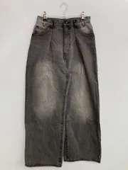 JEANASIS ジーナシス デニムパンツ S ブラック フルレングス 無地 ワイド・ルーズ ストレート ハイウエスト ヴィンテージ