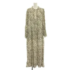 ザラ ZARA ロング ワンピース マキシ丈 S 白 ホワイト 黒 ブラック 花柄 長袖 1165/066/070 /YM ▲H