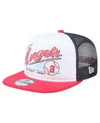 ニューエラ メンズ アクセサリー 帽子 New Era Mens WhiteRed California Angels Retro Script Trucker 9FIFTY Snapback Hat White Red ホワイト