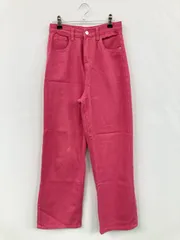 DleepyTown ドリーピータウン デニムパンツ S ピンク フルレングス 無地 スタンダード ストレート ハイウエスト リジッド・ワンウォッシュ