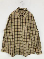 KIOUR シャツ/ブラウス ベージュ コットン チェック柄 ワンポイント 長袖 ミドル丈 レギュラーカラー