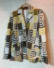 ミッソーニ MISSONI 幾何学柄 GOLDトーン ニットジャケット