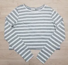 ストライプ クロップドTシャツ 長袖 Tシャツ Mサイズ ほぼ新品