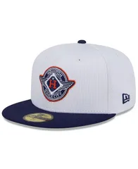 ニューエラ メンズ アクセサリー 帽子 New Era Mens WhiteNavy Houston Astros 2025 City Connect Batting Practice 59FIFTY Fitted Hat White Navy ホワイト
