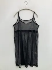 COLZA コルザ ワンピース M ブラック ナイロン 無地 袖なし フレア