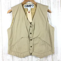 📦️Men's S ベージュ系 Camp7 ( キャンプ セブン ) 70S ビンテージ インサレーテッド キャンバス ベスト Men's  コットン ベスト トップス ウェア
