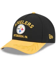 ニューエラ メンズ アクセサリー 帽子 Tシャツ New Era Mens BlackYellow Pittsburgh Steelers 2025 NFL Draft 9FORTY AFrame MCrown Adjustable Hat Black Yel