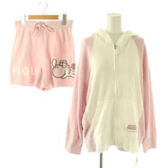 젤라토 피케 gelato pique × 슈퍼 마리오 SUPER MARIO 태그 첨부 요시 파카 & 반바지 셋업 OS 핑크 /SS ■OS