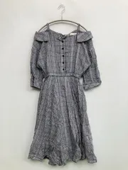 LIZ LISA リズリサ ワンピース ０ ネイビー ミモレ・半端丈 半端袖 チェック柄 コットン フレア