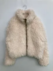 Ray Cassin レイカズン ブルゾン F アイボリー 合成皮革/人工皮革 フェイクファー 無地 ショート丈 フードなし ジップアップ