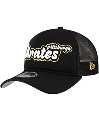ニューエラ メンズ アクセサリー 帽子 New Era Mens Black Pittsburgh Pirates Retro Bold AFrame Trucker 9FORTY Adjustabl