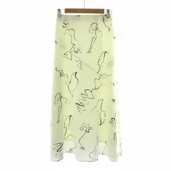 セルフォード CELFORD フレアスカート ロング プリント 36 ホワイト ブラック CWFS201006 /NQ