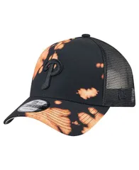 ニューエラ メンズ アクセサリー 帽子 New Era Mens Black Philadelphia Phillies Bleached AFrame 9FORTY Adjustable Hat Black ブラック