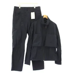 サルヴァトーレフェラガモ Salvatore Ferragamo セットアップ スタンドカラージャケット アウター ジップアップ スラックスパンツ ジップフライ ワンカラー 54 52 紺 ネイビー タグ付き /BBのサムネイル