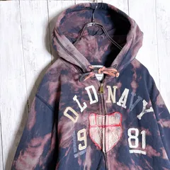 【海外モデル/入手困難】オールドネイビー OLD NAVY ブリーチ タイダイ フルジップ パーカー #h152