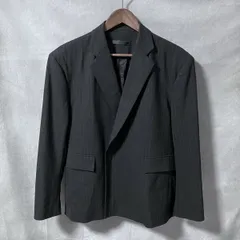 JUHA TOKYO ユハ STRIPE DOUBLE BREASTED JACKET ウールポリ 肩パッド ボックス ダブル テーラードジャケット size.1 (S) ブラックのサムネイル
