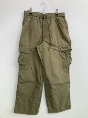 UNIQLO ユニクロ カーゴパンツ L カーキ クロップド・半端丈 コットン ナイロン 無地 ワイド・ルーズ ストレート レギュラー ウエストゴム・紐