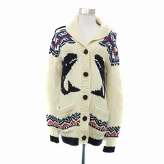 ポロ ラルフローレン POLO RALPH LAUREN ニットカーディガン ショールカラー ミドル丈 XS マルチカラー オフホワイト /HO30 ■GY01