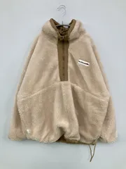 JaVa ジャバ ブルゾン M ベージュ ナイロン ボア 無地 ワンポイント ブランドロゴ ミドル丈 フードなし プルオーバー