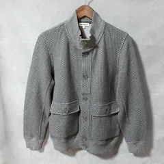 Paul Stuart ポールスチュアート コットンポリエステル ニット スウェット ボタン バルスター ブルゾン ジャケット size.L グレーのサムネイル