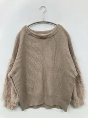 GLOBAL WORK グローバルワーク ニット/セーター S ベージュ ウール・ニット 無地 ミドル丈 長袖 クルーネック(丸首)