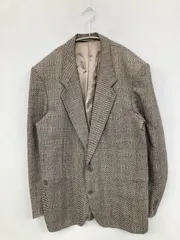 YVESSAINTLAURENT イヴサンローラン テーラードジャケット ベージュ チェック柄 ミドル丈 フードなし シングル