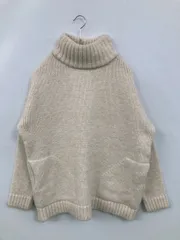 ZARA ザラ ニット/セーター M アイボリー 無地 長袖 タートルネック/ハイネック ミドル丈