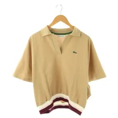 ラコステ LACOSTE コットンスキッパーカラードルマン半袖ポロシャツ 34 ベージュ /DF ■OS