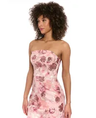ミューズ レディース トップス シャツ ストラップレス 刺繍 Muse Womens Embroidered Strapless Bustier Top Pink Rose ピンクのサムネイル
