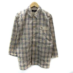 バーバリー ロンドン BURBERRY LONDON カジュアルシャツ 長袖 チェック柄 M ベージュ /SM13 ■GY61