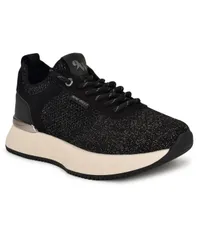 ナインウェスト レディース シューズ スニーカー Nine West Womens Freska Casual Round Toe Sneakers BlackPewter ブラックのサムネイル