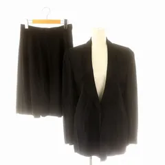 アンクライン ANNE KLEIN ジャケット プリーツフレアスカート スーツ セット シングル ひざ丈 11 L 黒 ブラック /YQ ■OS ■SHのサムネイル