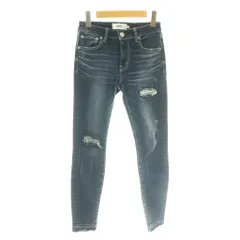アズールバイマウジー AZUL by moussy 24AW AZUL DENIM リペアスキニーデニム ジーンズ ダメージ加工 XS 紺 ネイビー /SS ■OS