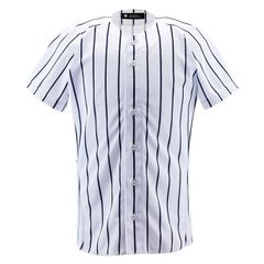 デサント DESCENTE ユニフォームシャツ フルオープンシャツ(ワイドストライプ) 野球 ソフトユニフォーム シャツ・M (DB6000-SWNV)、選択