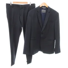 ザラマン ZARA MAN スーツセットアップ 紺 ネイビー 総裏地 開きみせ /NL ■GY58