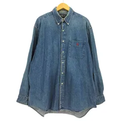 ラルフローレン RALPH LAUREN BLAIRE ポニー 刺繍 デニム L/S ボタンダウン シャツ メンズ import：XL 