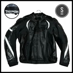 美品 TRIUMPH トライアンフ オールレザー ライディング ジャケット プロテクター装備 メンズ／レディース兼用 日本M〜相当のサムネイル