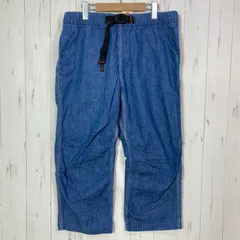 ✉️Men's L ブルー系 Wildthings ( ワイルドシングス ) デニム クライミング 3/4 レングス クロップドパンツ 生産終了モデル 入手困難 KATO`（カトー）コラボ コットン ウェア ボトムス ロングパンツ コットン