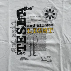 Nikola Tesla "God Said Let Tesla Be" 00s Gildan Art Science ニコラ・テスラ ヴィンテージ Tシャツ ギルダン サイエンス 理系 知的 偉人 科学者 テック KohhFG-52のサムネイル