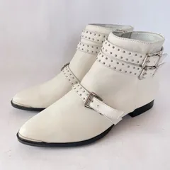 【即購入の場合はお値段交渉OK】Daniella & Gemma ダニエラ＆ジェマ　本革 スタッズ ショートブーツ 36 23cm相当 ホワイトのサムネイル