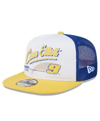 ニューエラ メンズ アクセサリー 帽子 New Era Mens Blue Chase Elliott 9FIFTY AFrame Retro Script Snapback Hat Blue ブルー