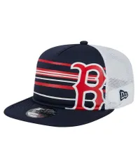 ニューエラ メンズ アクセサリー 帽子 New Era Mens Navy Boston Red Sox 9FIFTY AFrame Trucker Snapback Hat Navy ネイビー