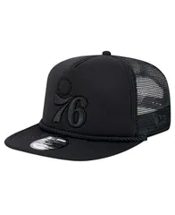 ニューエラ メンズ アクセサリー 帽子 メッシュ New Era Mens Black Philadelphia 76ers Tone Foam Meshback Golfer Snapback Hat Black ブラック