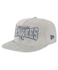 ニューエラ メンズ アクセサリー 帽子 コーデュロイ New Era Mens Gray New York Yankees Corduroy Golfer Snapback Hat Gray グレー