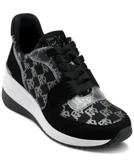 ダナ キャラン ニューヨーク レディース シューズ スニーカー レース DKNY Womens Kamay LaceUp Wedge Sneakers Black Nickel ブラックのサムネイル