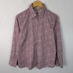 Eddie Bauer エディーバウアー 長袖シャツ 総柄 ボルドー PETITE XL レディース 古着 レトロ シンプル