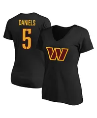 ファナティクス レディース トップス Tシャツ Vネック プラスサイズ Fanatics Womens Jayden Daniels Black Washington Commanders Plusize Player Name Number VNeck TS