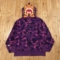 A BATHING APE シャークパーカー セットアップ L 紫 購入履歴あり 